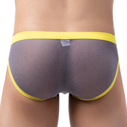 MenSexyWear Slip Clipo Gris-jaune